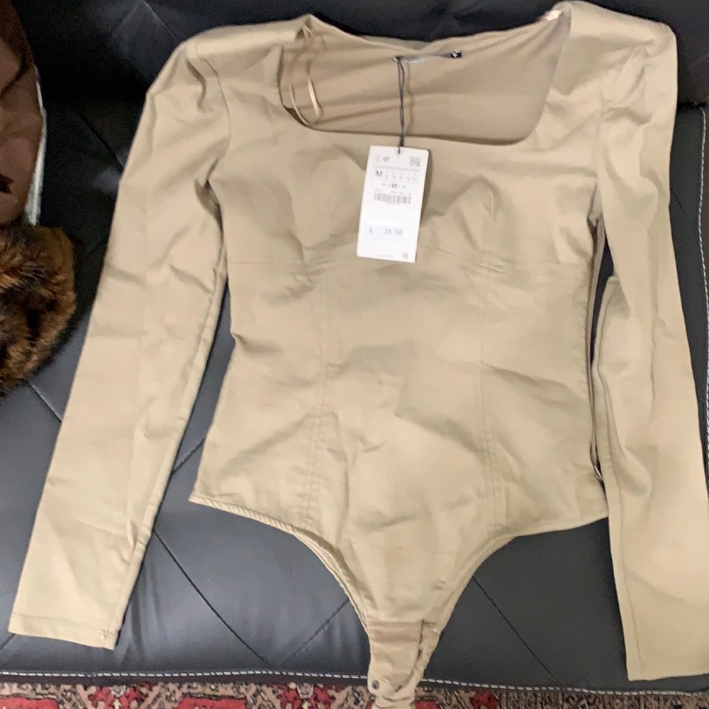 NWT Zara square neck bodysuit